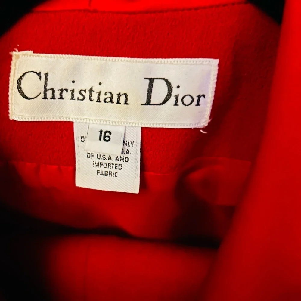 Christian Dior Red Wool Pants Suit - Picture 6 of 6
